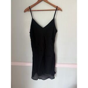 Vtg Y2K All That Jazz Mini Slip Dress Md 90s Whimsigoth Goth 9/10 Coquette